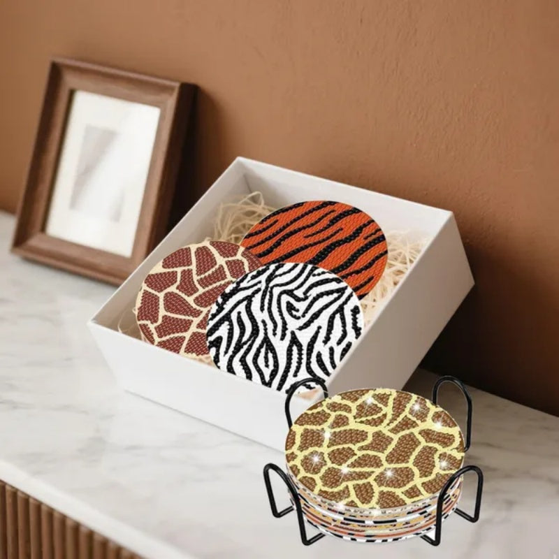 8 Pcs Rhinestones Art Coasters Kits With Holder